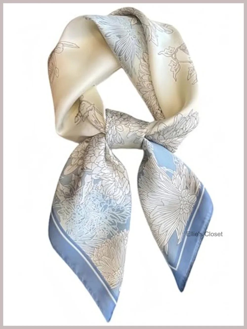 Satin Scarf Square Floral Neck Scarf Head Wrap Silk Feeling